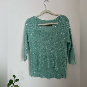 Belldini Teal Sequin Sweater